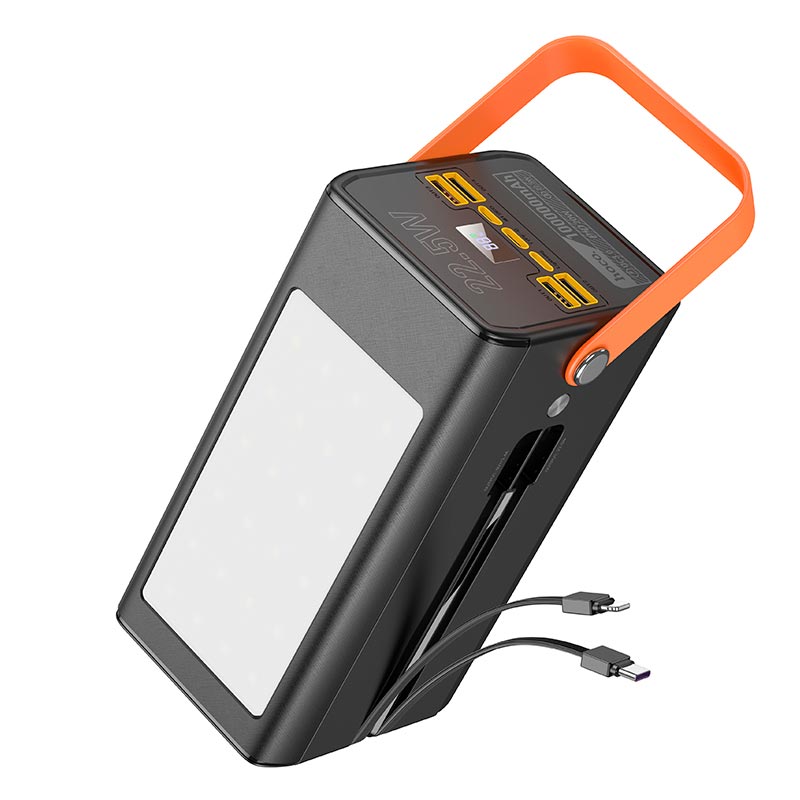 УМБ Power Bank Hoco DB49 Action 100000mAh, 22.5W, PD/QC3.0, LED-ліхтар, Black