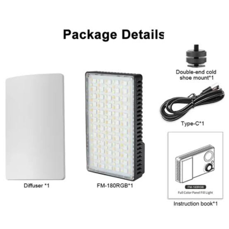 LED-панель Jmary FM-180RGB, Чорна