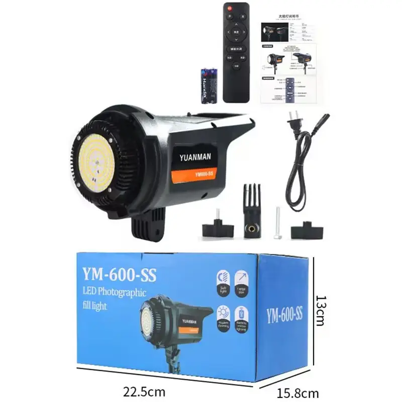 Студійний LED-освітлювач YM-S100, 3200K-6500K, кріплення Bowens, Чорна